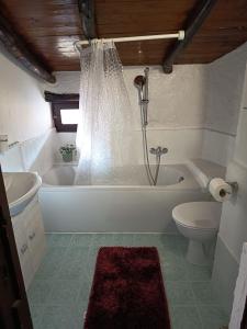 a bathroom with a white tub and a toilet at Le Lanterne in Albavilla