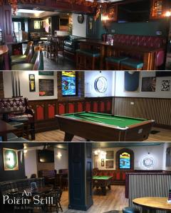 a room with a pool table in a restaurant at Ridge-Rock Accommodation in Carrick on Shannon