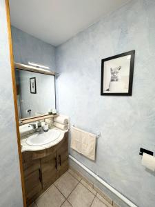 a bathroom with a sink and a mirror at Studios modernes & confort à Valence, Drôme in Valence +28 photos