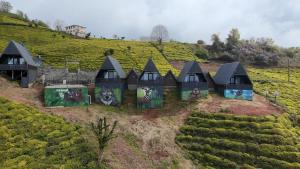 an aerial view of a house in a tea plantation at Bona Dea in Cayeli +20 photos