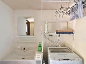 a bathroom with a sink and a tub and a mirror at Green Rabbit House by private beach in Ishigaki Island +32 photos