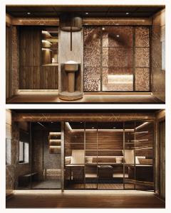 two pictures of a room with a window at Maya Hôtel Courchevel 1850 in Courchevel
