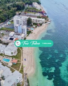 an aerial view of a beach and the ocean at 3.1 Near Beach • Generator • Hammock • 1BR in Garita