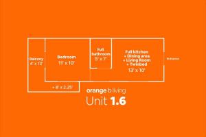 a diagram of a box on an orange background at 1.6 • Balcony • Generator • Parking • 2nd Floor in Mayaguez