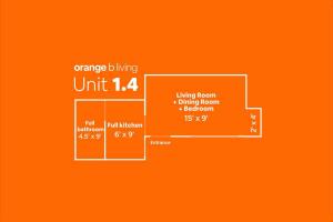 a diagram of a box on an orange background at 1.4 • Generator • 1st Floor • Parking • 238sf in Mayaguez