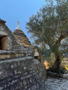 an old stone wall with a tree in the background at Castellinaria Country Resort in Castellana Grotte