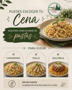 a flyer for a local pasta restaurant at Ecoparque Hotel El Cielo Cabañas in Carmen de Viboral