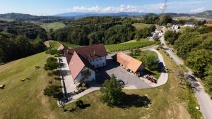 an aerial view of a house on a hill at Rooms & Wine Lilek in Šentilj