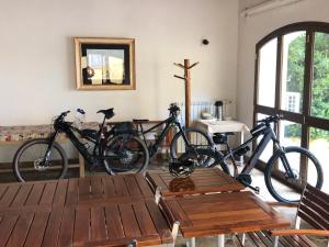 a group of bikes parked in a room at Casale Fedele Relax B&B Vicino al Borgo in Ronciglione