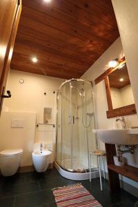 Kylpyhuone majoituspaikassa Ostello del Castello Tirano