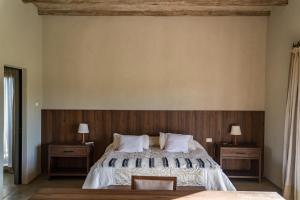 a bedroom with a large bed with two night stands at Atamisque Wine Lodge - Valle de Uco in San José