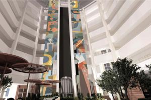 a rendering of a building with a column in the middle at The Arlin, Arlington, a Tribute Portfolio Hotel in Arlington