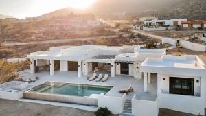 an aerial view of a house with a swimming pool at Stunning Home with Incredible Views in Los Barriles