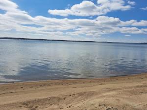 a large body of water with a sandy beach at Amazing Grace Etta Shores in Henning
