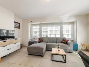 a living room with a couch and a tv at Elisa Beta in Nieuwpoort-Bad