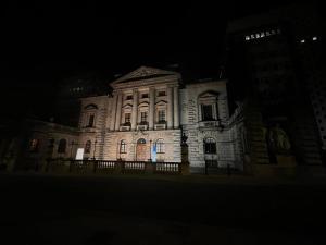 an old building lit up at night at Stunning 2 bed apartment - central Norwich in Norwich