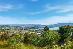 a view of a city and a lake at MONA Vista, Tasmania in Rosetta +29 photos