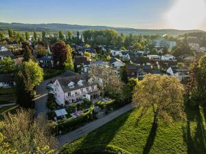 an aerial view of a residential neighbourhood with houses at Iris am See garni in Radolfzell am Bodensee