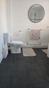 a bathroom with a toilet and a mirror at Balfour house III in Leicester