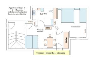 Plán poschodí v ubytovaní Appartements Gotthardt