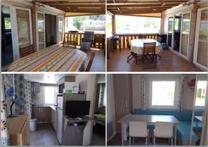 a collage of four pictures of a tiny house at Mobil-home DURIS in Hyères