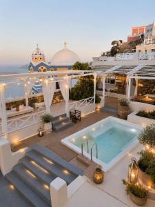 a pool on the deck of a cruise ship at Lava On the Cliff in Fira