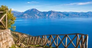 a view of the blue water of the amalfi coast at Medea Beach Resort - Cultural Stay near Amalfi Coast & Paestum in Paestum