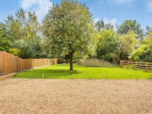 a tree in a yard with a fence at Tawny Acre Barn - Uk38614 in Wisbech