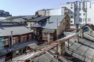 an overhead view of a city with buildings and roofs at G40 Boutique Hotel in Odesa