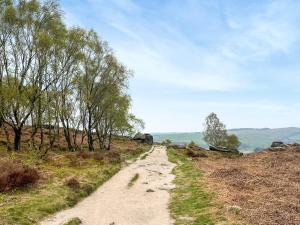 a dirt road in the middle of a field at Bank Cottage in Grindleford Bridge