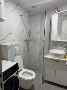 a bathroom with a toilet and a sink at Green Oasis Budva in Prijevor +13 photos