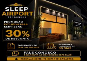 a sign for a sleep airport company with a house at sleep airport congonhas in São Paulo +9 photos
