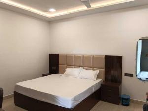 a bedroom with a large bed and a television at Hotel Empress Grand in Tājganj