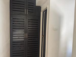 a black closet with a door in a room at Holiday Home in Lautoka