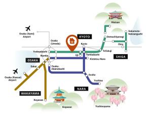 a map of the subway in china at Osaka Convenient Location Entire Private Second Floor in Hirakata