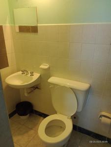 a bathroom with a toilet and a sink at Hospedaje DON MANUEL in Paso de Indios