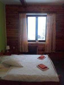 Un pat sau paturi într-o cameră la Hotel Anna