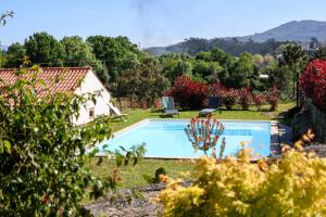 a swimming pool in the yard of a house at Quinta da Bela Vista do Lima in Ponte de Lima
