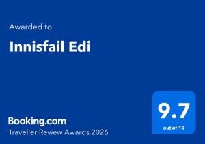 a blue screen with the text emailed to aninstalls edl at Innisfail Edi - double room with private bathroom in Edinburgh