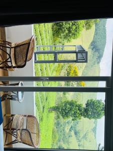 a view of a window with a view of a field at Pine Trees Home Holidays in Vagamon
