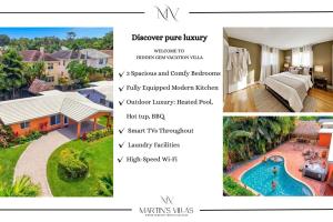a collage of three pictures of a house at Hidden Gem Vacation Villa w Private Pool & TikiHut in Fort Lauderdale