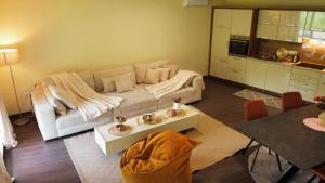 a living room with a couch and a table at Layal Residence Exclusive 2 Floor House with Terrace in Bihać