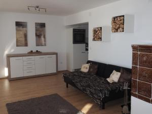 uma sala de estar com um sofá e uma cozinha em Gerlitzenzeit em Treffen