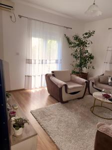 a living room with a couch and a chair at Apartment Guberinic in Tivat