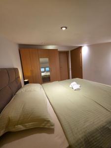 a bedroom with a large bed with two pillows at Lily 1 in Ljubuški