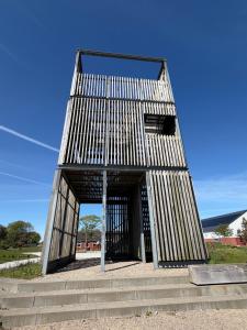 a large metal structure sitting on some steps at Kystvejen 40F in Hadsund