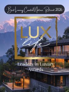 a poster of a hotel with the words lmu leaders in luxury awards at Seagull Studio Vacation Suite in Sooke