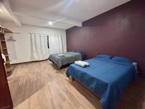 a bedroom with two beds in a room at Demi Apartment in Zaachila