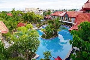 an aerial view of a resort with a swimming pool at LD Ignacio Island Resort in Roxas