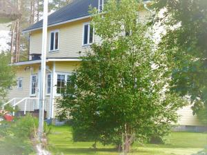 a yellow house with a tree in front of it at Mattilan talo b&b in Impiö